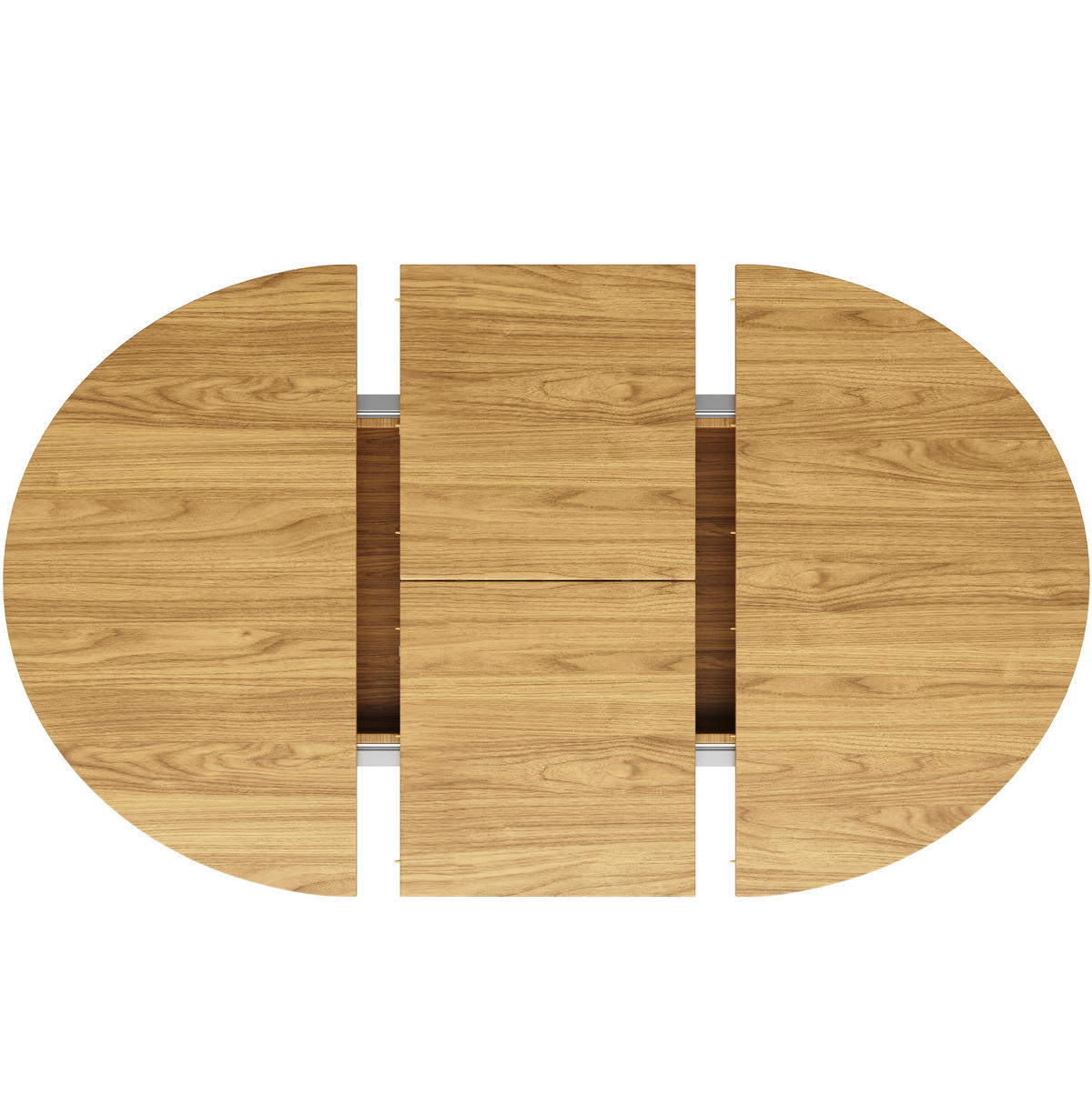 ESSTISCH aus MDF 118(158)x118x76,8 cm Naturfarben ausziehbar mit Holzoptik und runder Tischplatte - Naturfarben, Holzwerkstoff (158/118/76cm) - Modfu