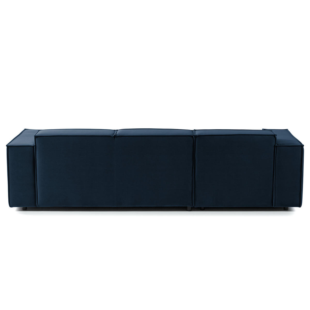 ECKSOFA mit Longchair - Schwarz/Dunkelblau, Kunststoff/Textil (260/177cm) - home24