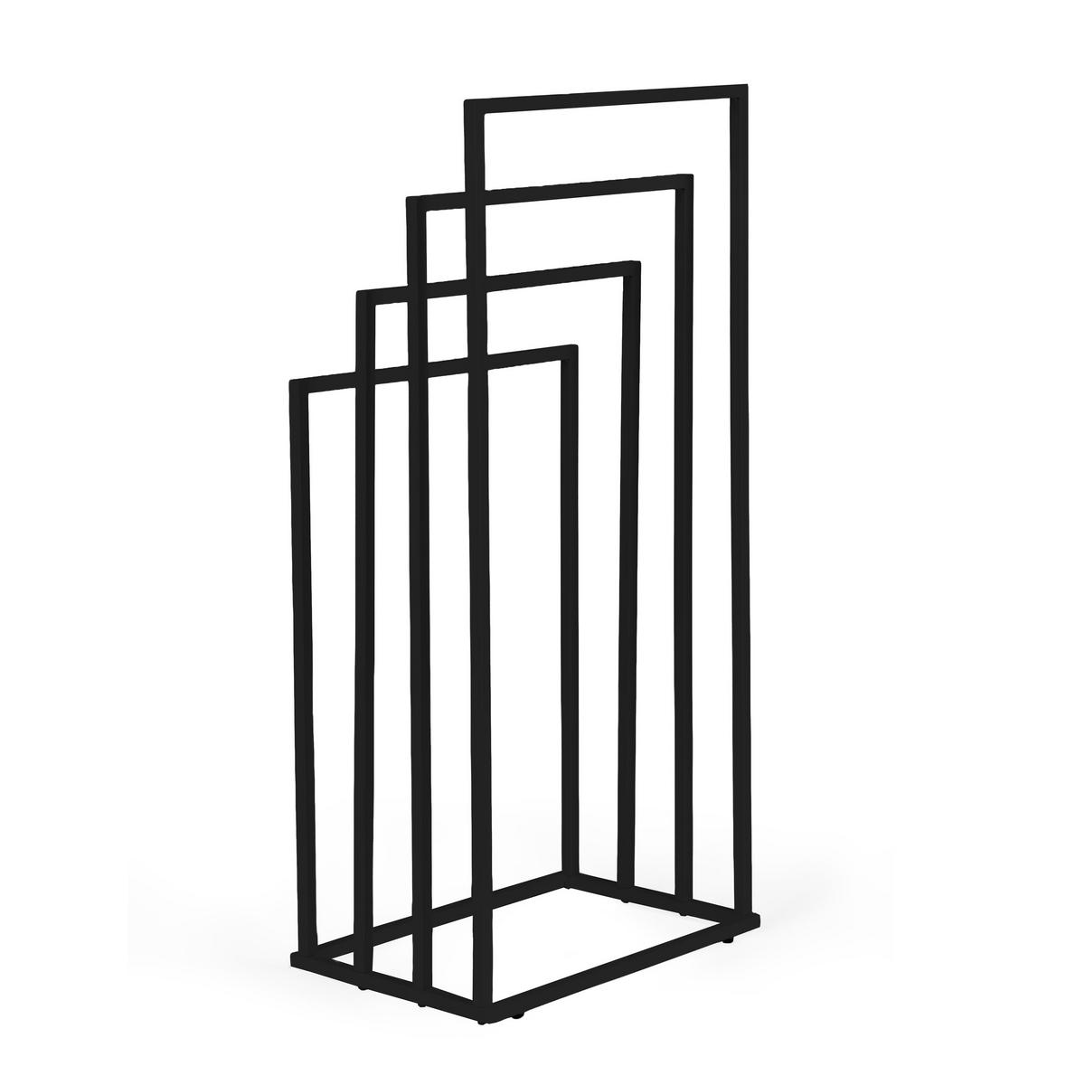 HANDTUCHSTÄNDER freistehend mit 4 Stangen - Schwarz, Metall (45/94/29cm) - Mat-Haus