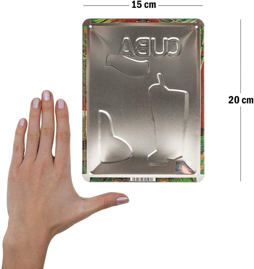 BLECHSCHILD 15/20 cm Open Bar Cuba Libre - Multicolor, Metall (15/20/0.5cm) - Nostalgic-Art