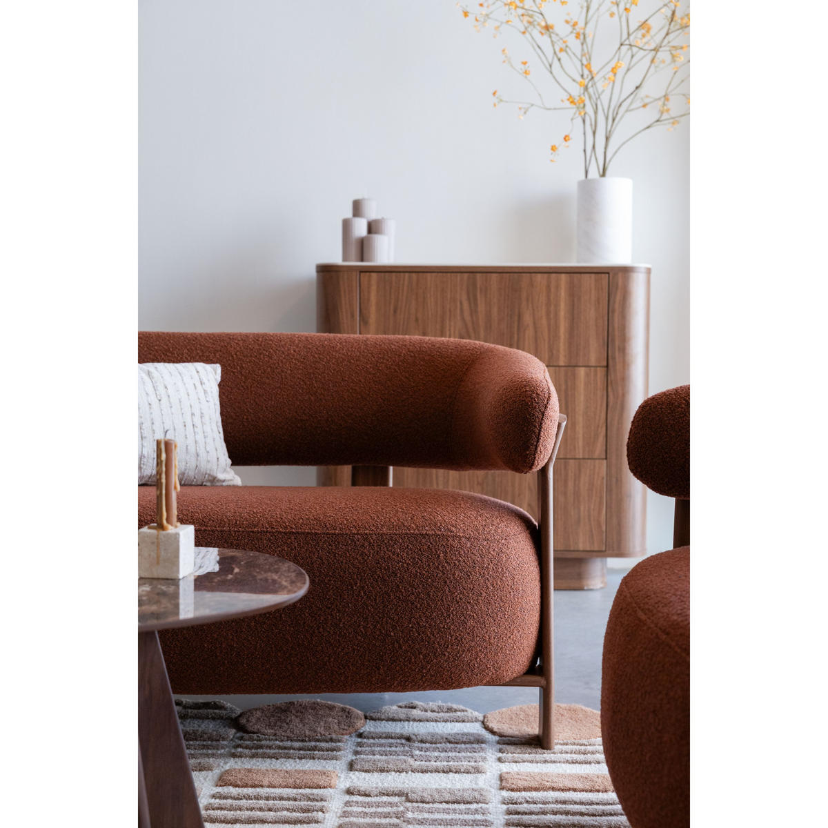 SOFA 2-SITZER Robyn 2-Sitzer Braun - Rot/Braun, Kunststoff (135.5/69.5/71cm) - Housecraft Living