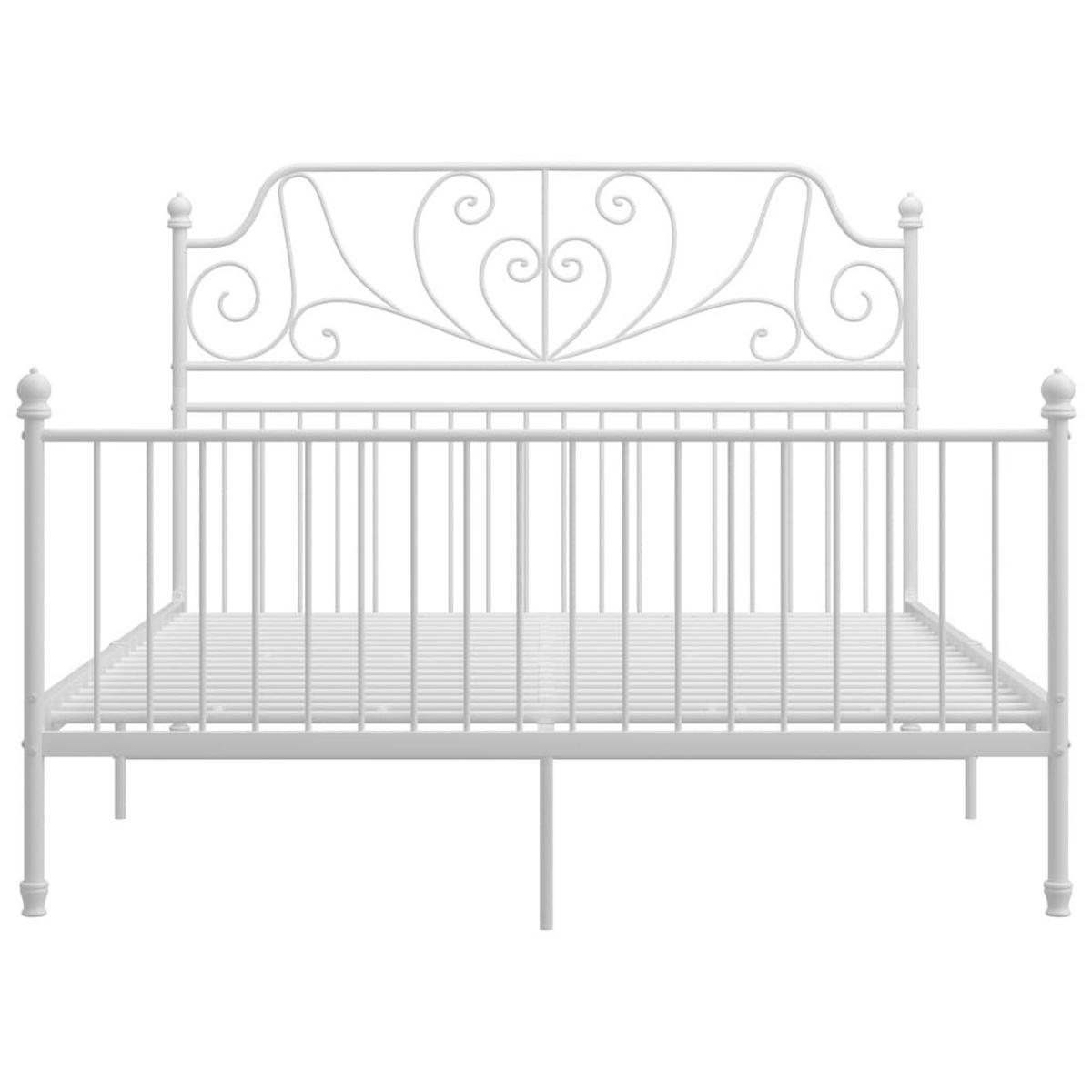 BETTGESTELL Weiss Metall 140/200 Cm - Weiß, Naturmaterialien (140/200cm) - vidaXL