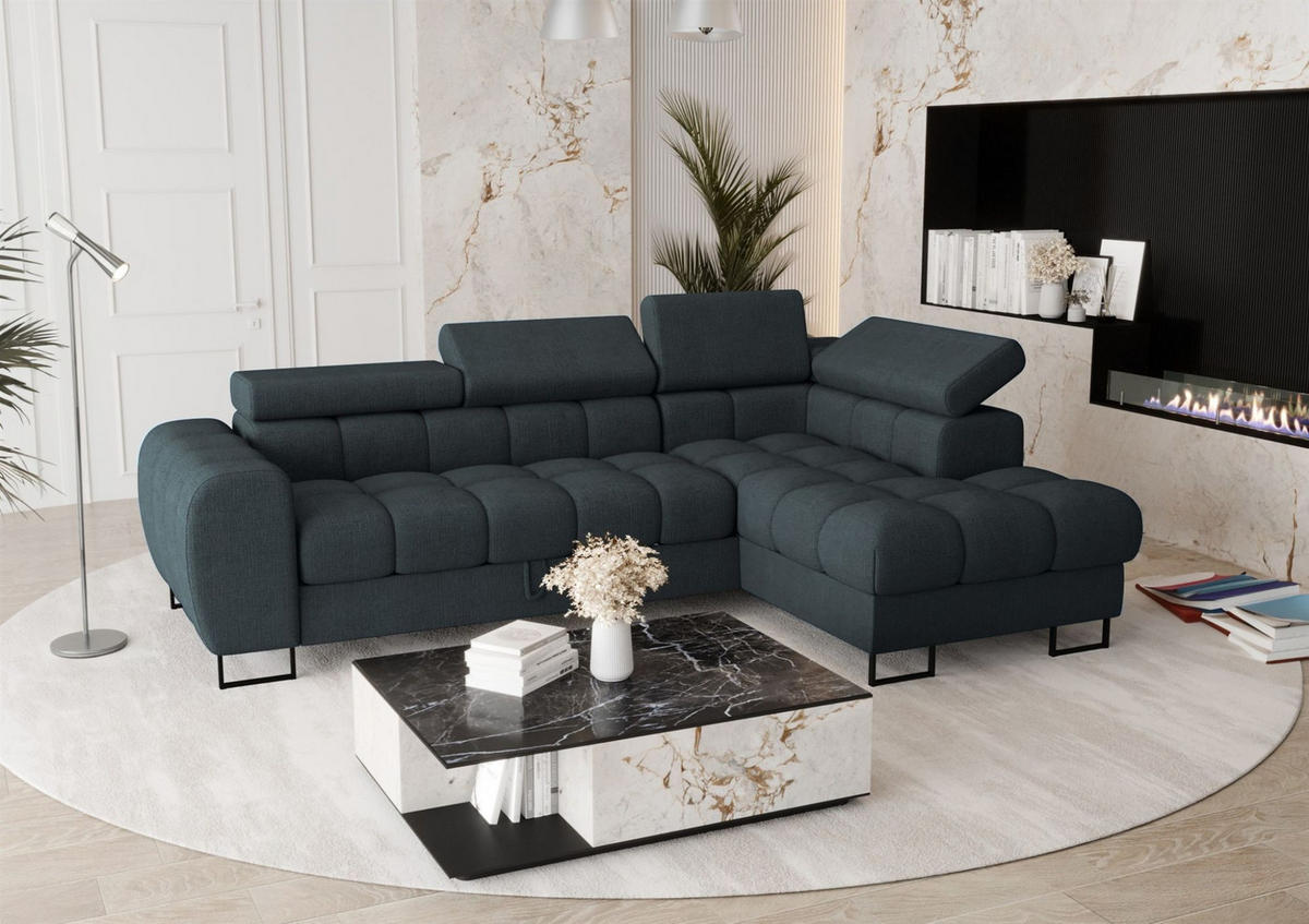 ECKSOFA Bastien Mit Schlaffunktion - Anthrazit, Holzwerkstoff/Textil (260/170cm) - Fun Möbel
