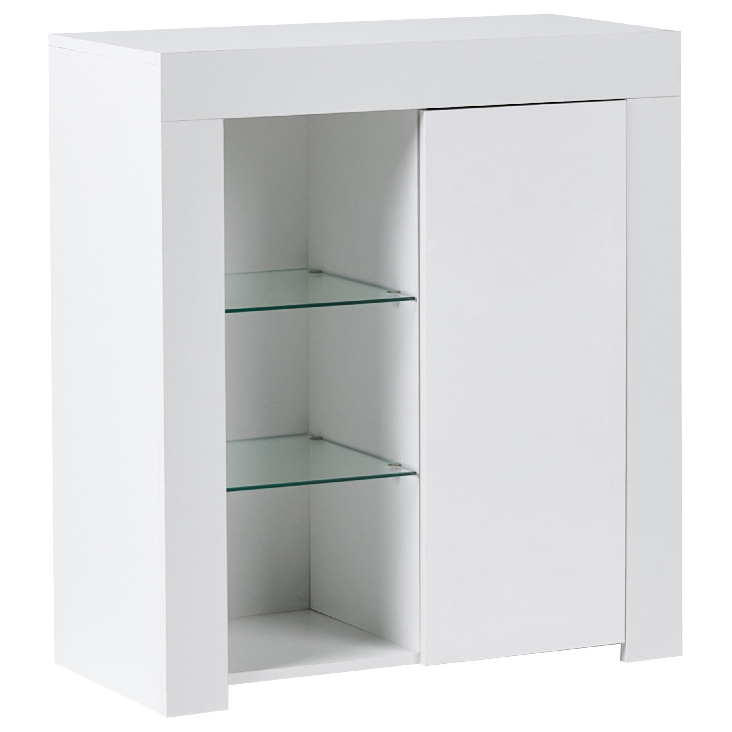 SIDEBOARD mit LED-Beleuchtung Weiß Kamloops - Weiß, Holzwerkstoff (75/84/35cm) - Beliani