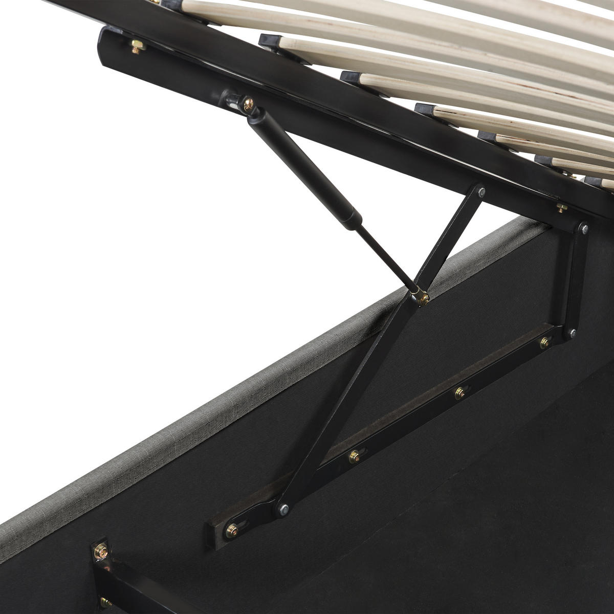 KÁRPITOZOTT ÁGY 140/200cm Sötétszürke Dinan - sötétszürke, textil (140/200cm) - Beliani