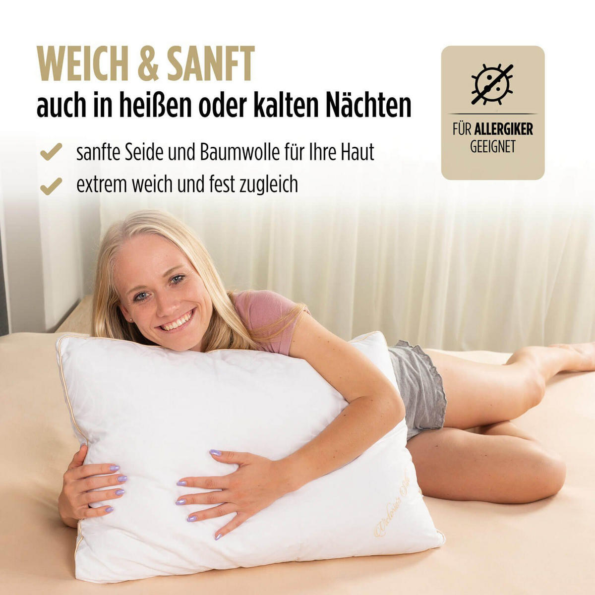 SCHLAFKISSEN Baumwolle weiß 50x70 - Weiß, Textil (50/70cm) - Vitapur
