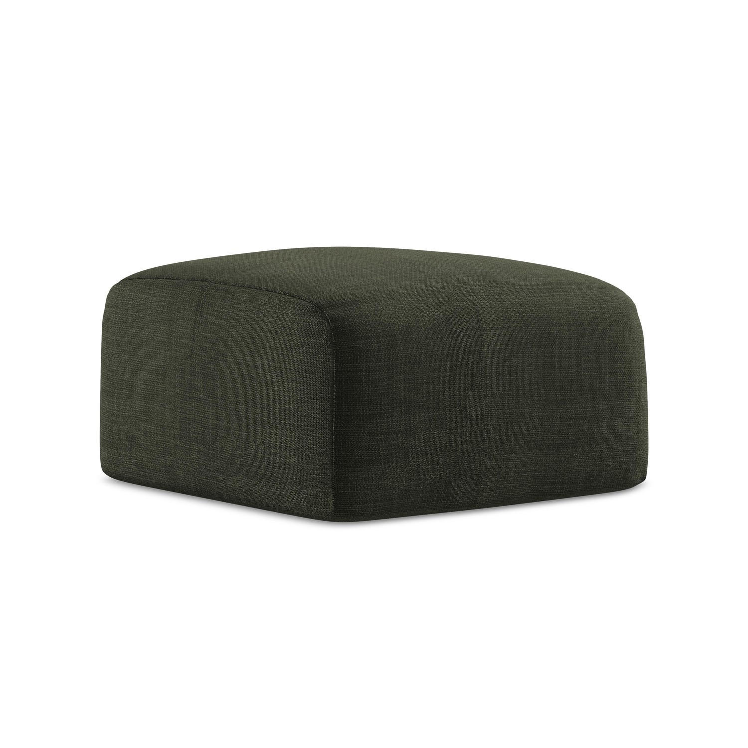 POUF Strukturstoff Grün - Schwarz/Olivgrün, Holzwerkstoff/Kunststoff (65/40/65cm) - LaMiaSofa