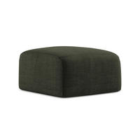 POUF Strukturstoff Grün - Schwarz/Olivgrün, Holzwerkstoff/Kunststoff (65/40/65cm) - LaMiaSofa