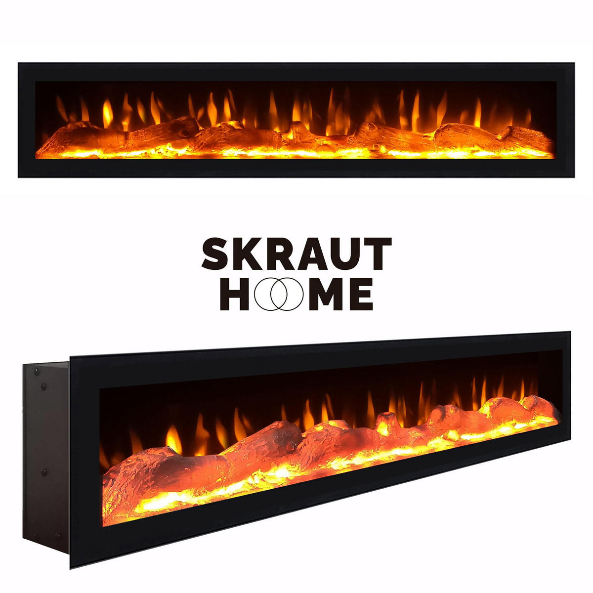 KOMMODE mit Schubladen, Elektrokamin, zementgrau, 214/35/75 cm - Grau, Holzwerkstoff (35/75/214cm) - Skraut Home