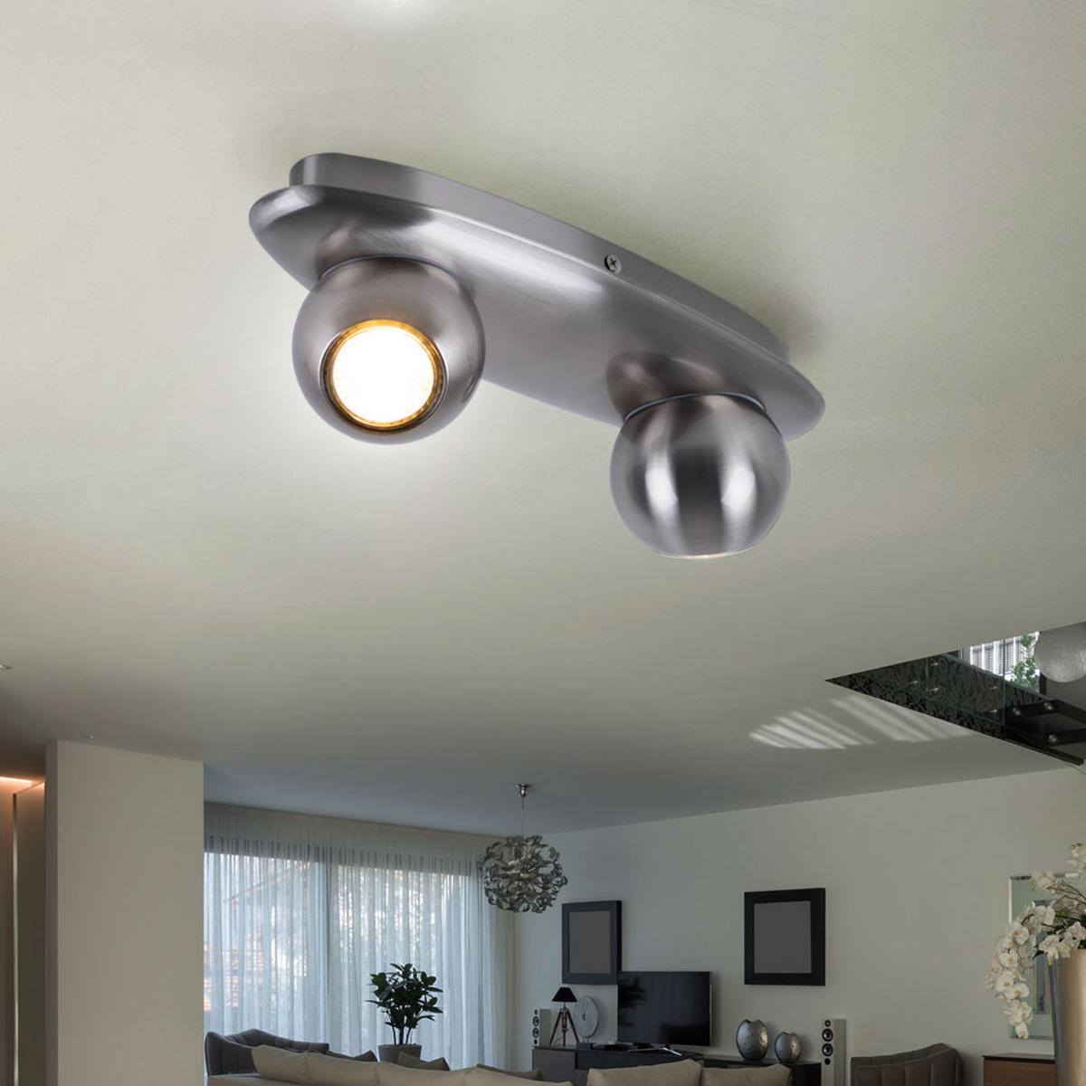 LED DECKENLEUCHTE Norbello Silber Metall - Silberfarben, Metall (32/10/10cm)