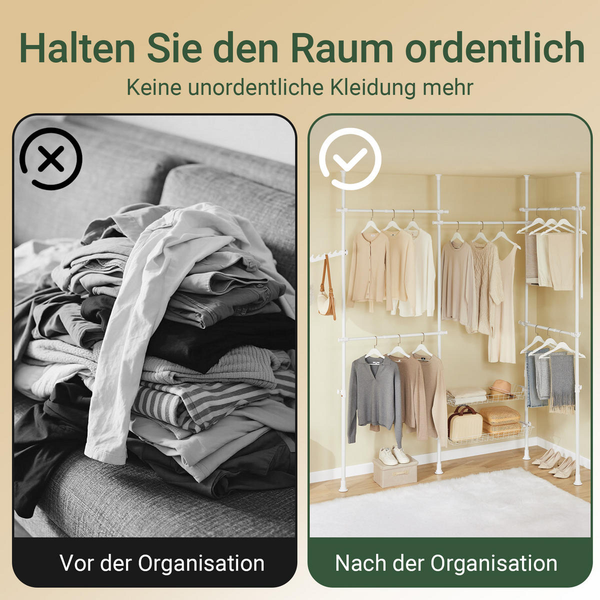 TELESKOP KLEIDERSTÄNDER Weiß - Weiß, Kunststoff (311/285/3cm) - SoBuy