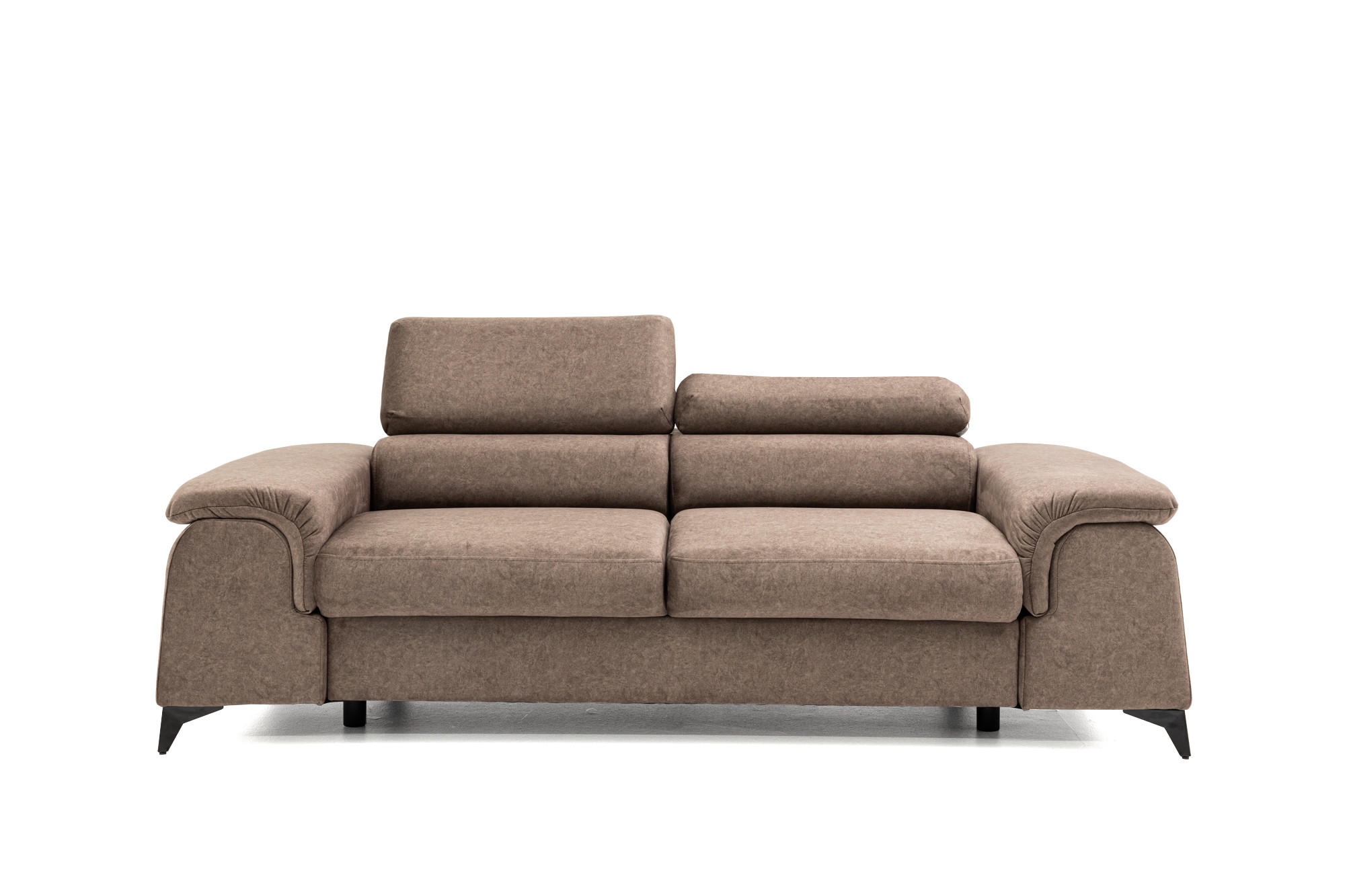 2-SITZER-SOFA PLAZA 200 cm Velours Braun - Schwarz/Braun, Holz/Textil (200/90/100cm) - Muffo