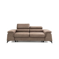 2-SITZER-SOFA PLAZA 200 cm Velours Braun - Schwarz/Braun, Holz/Textil (200/90/100cm) - Muffo