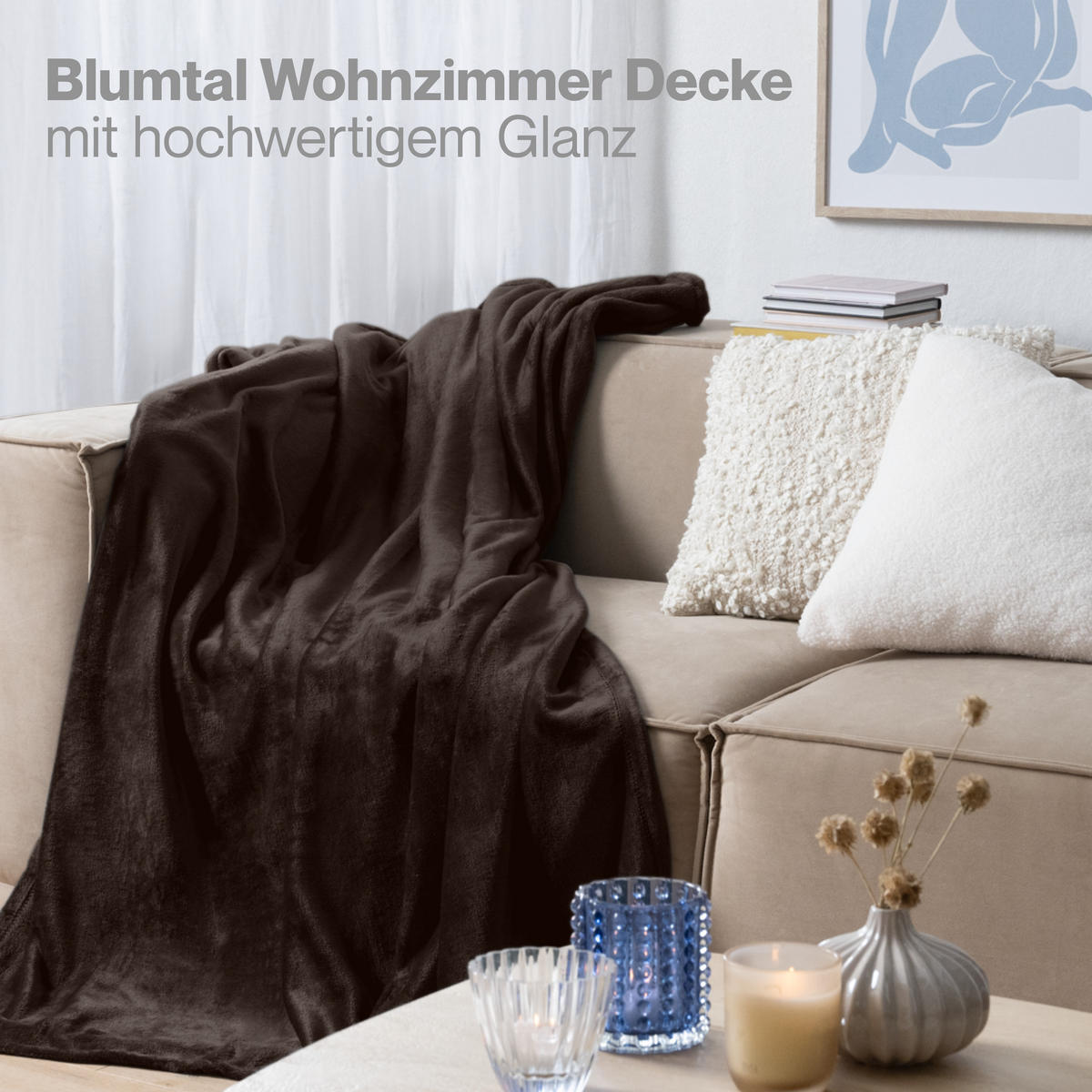 KUSCHELDECKE Anton 150/200 cm, Dunkelbraun - Dunkelbraun, Textil (150/200cm) - Blumtal