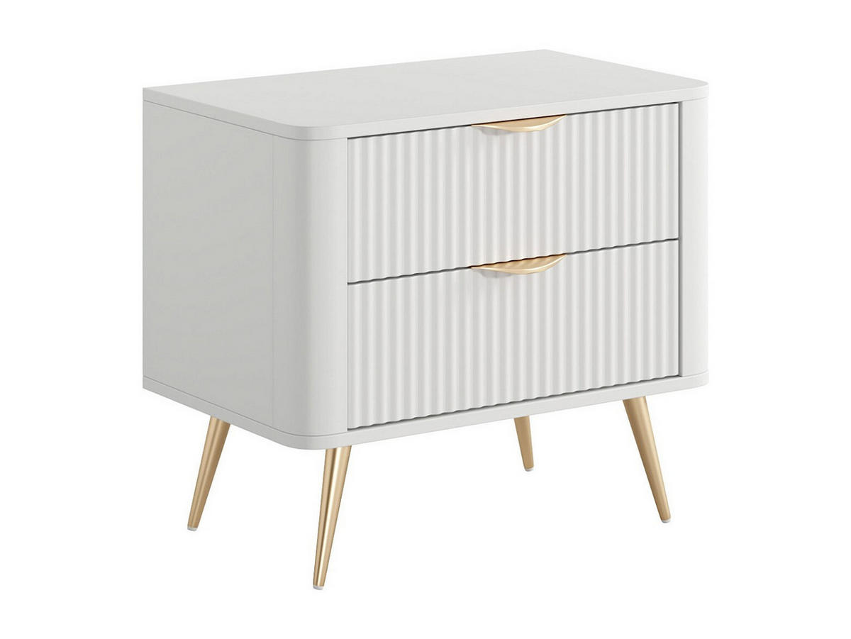 NACHTTISCH - 63.2 cm x 38 cm - Holz, Platte - Weiß - ELONARIA - Weiß, Holz (63.2/55.3/38cm) - Vente-Unique