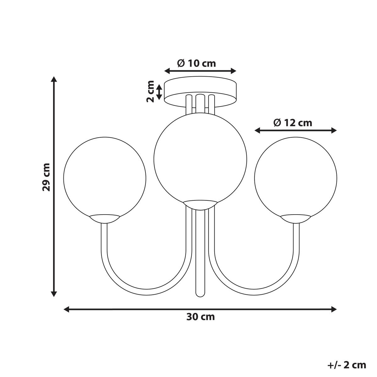 DECKENLAMPE Gold/Weiß Shire - Goldfarben/Weiß, Glas (30/30/29cm) - Beliani