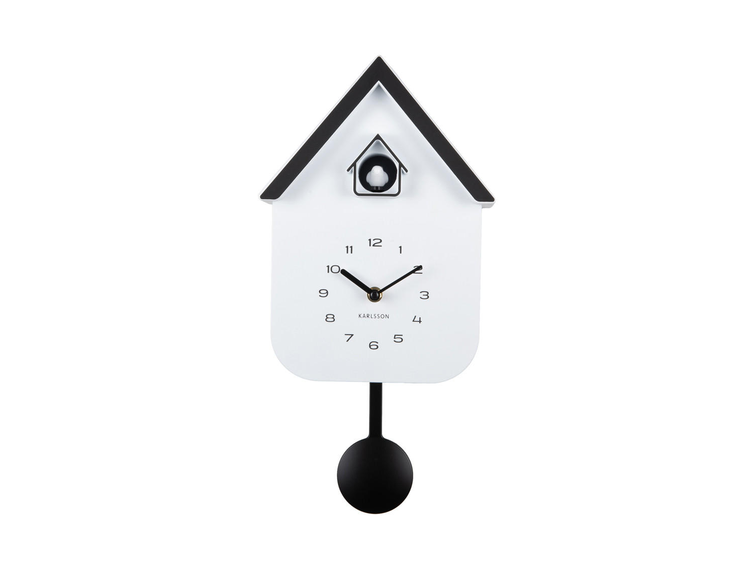 WANDUHR Dupla Color Cuckoo Weiß 21.5/21.5/41.5 cm - Weiß, Kunststoff (21.5/41.5/21.5cm) - Karlsson
