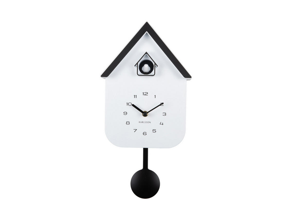 WANDUHR Dupla Color Cuckoo Weiß 21.5/21.5/41.5 cm - Weiß, Kunststoff (21.5/41.5/21.5cm) - Karlsson