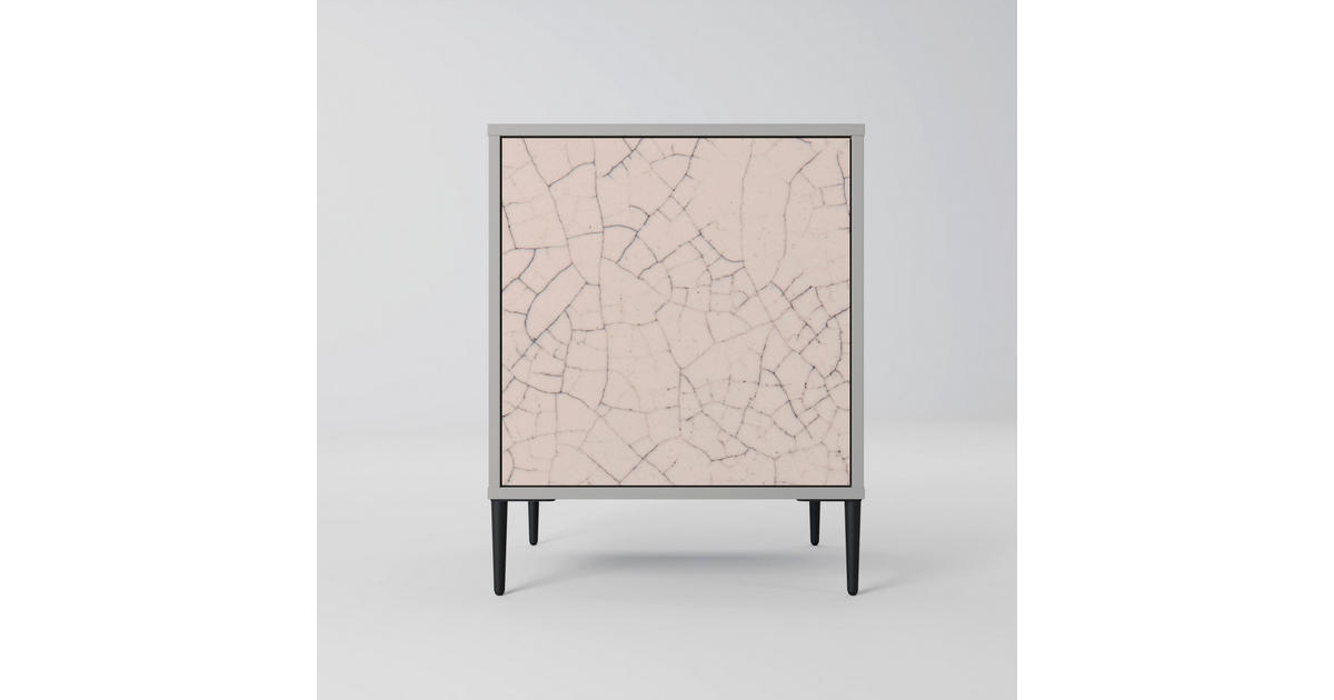 SpaceRebels SIDEBOARD CERAMIC TEXTURE, Grau, 57,5x42x72,5 cm, Schwarze ...