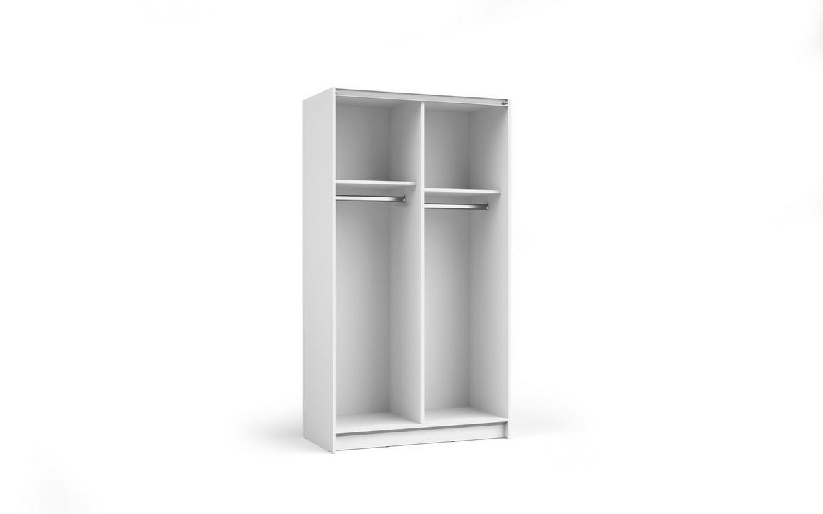 SCHIEBETÜRENSCHRANK SORVIA 07 - 100×182×54,6 cm 2-Türig Weiß - Weiß, Holz/Holzwerkstoff (100/182/54.6cm) - Milaros Markt