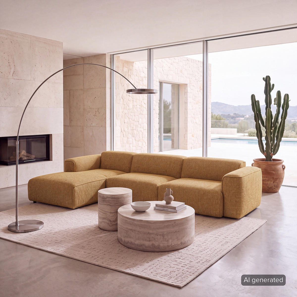 3-SITZER ECKSOFA mit Longchair - Schwarz/Honig, Kunststoff/Textil (317/173cm) - home24