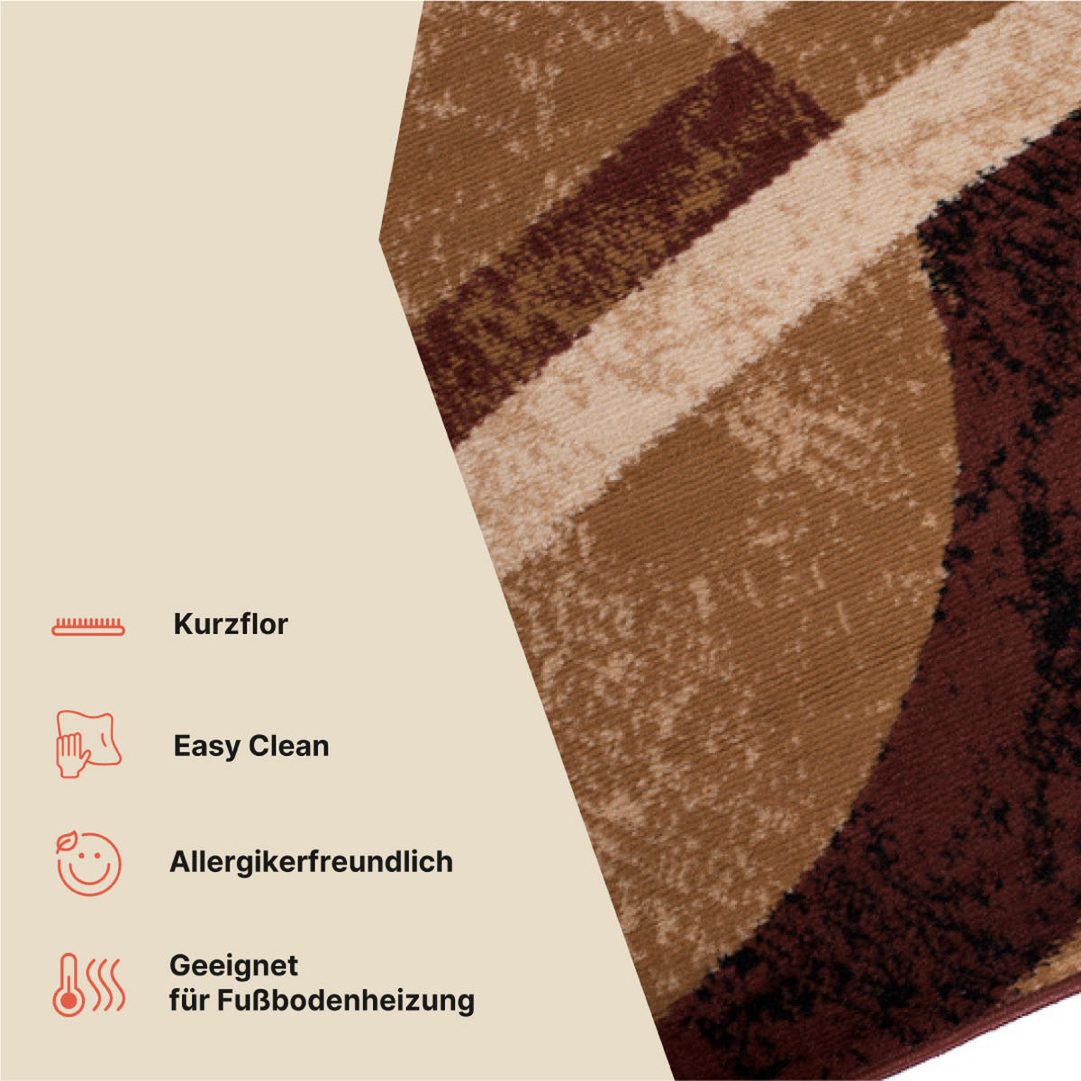 TEPPICH DREAM Braun Creme 250/350 cm - Creme/Braun, Textil (250/350cm) - Tapiso
