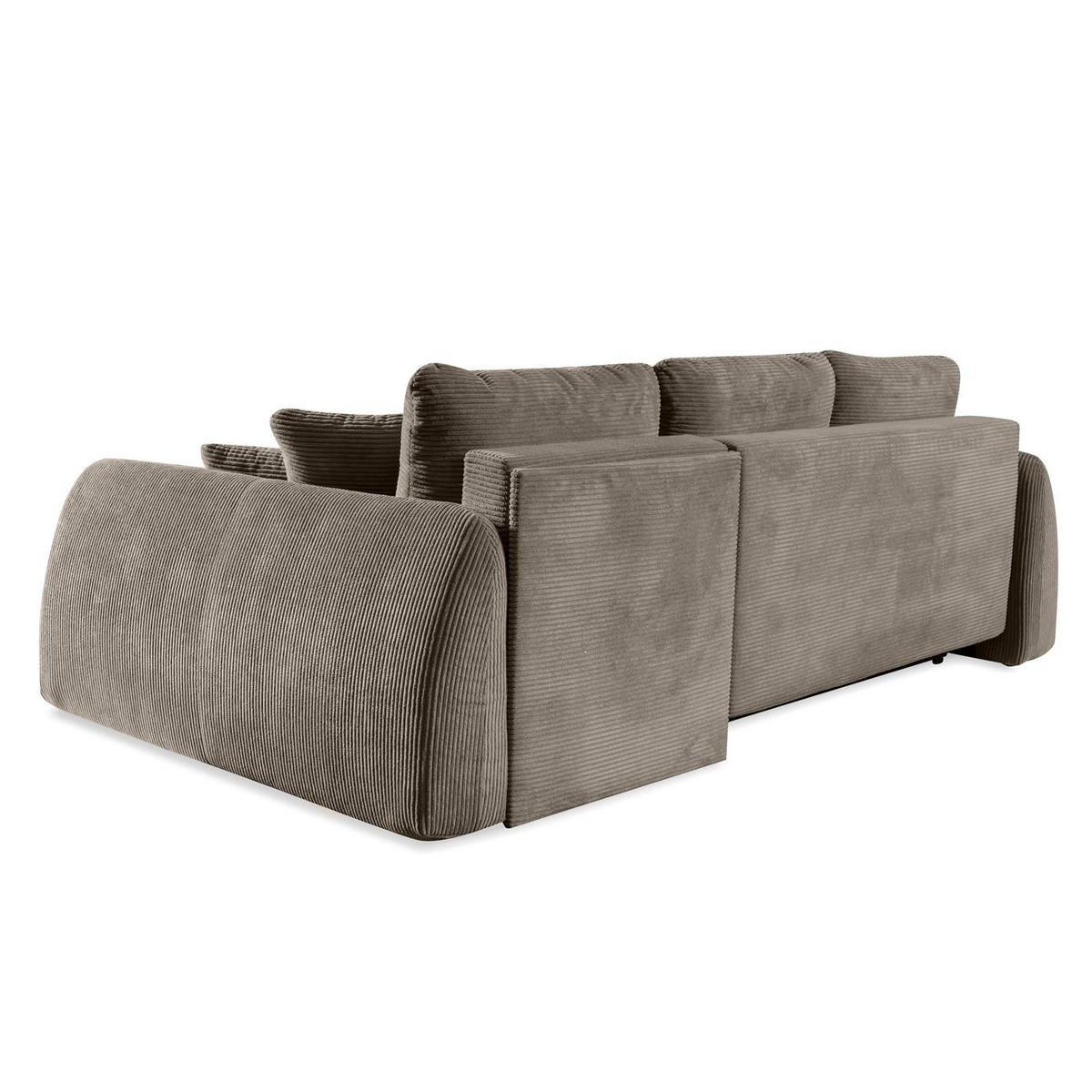 ECKSOFA Luna Hellbraun, mit Schlaffunktion - Hellbraun, Holzwerkstoff/Textil (252/155cm) - Bettso
