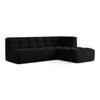 ECKSOFA Beidseitig Samt Stoff Schwarz - Schwarz, Kunststoff/Textil (258/178cm) - LaMiaSofa