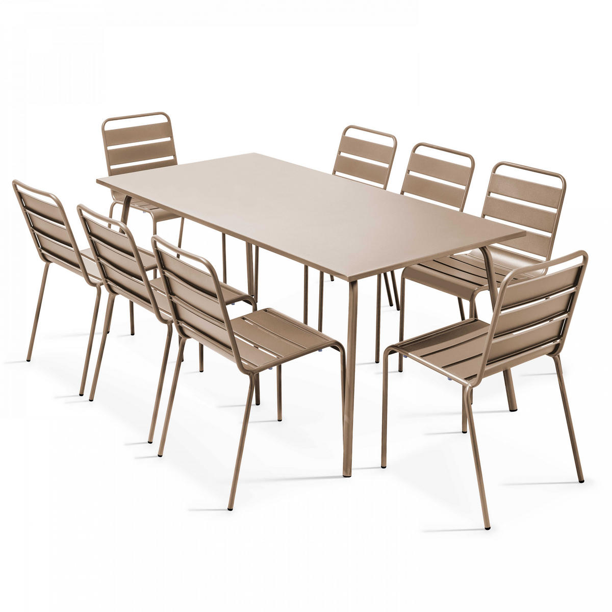 GARTENTISCH , Taupe - Taupe, Metall (180/90/72cm) - Oviala