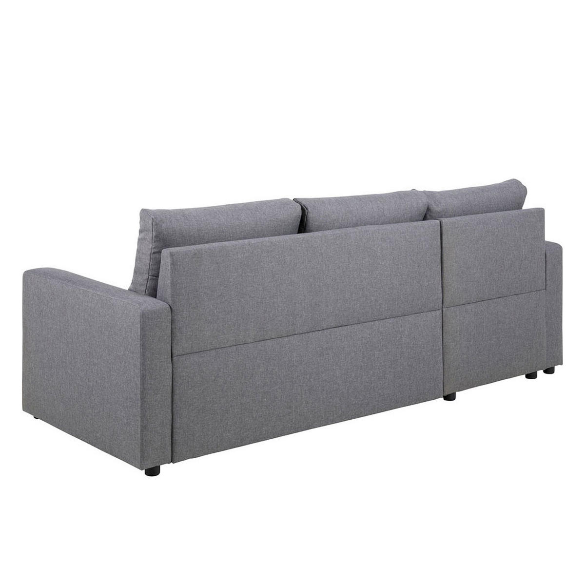 BÄDDSOFFA Sander för 3 personer 218 x 155 x 84 cm – grå - Grå, Träbaserade material/Textil (218/155cm) - ebuy24