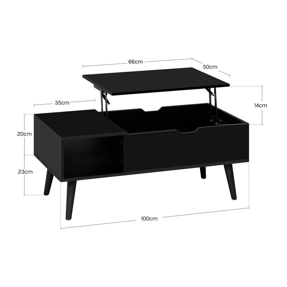 COUCHTISCH 100/50/43-57 cm höhenverstellbar Stauraum Braun - Braun, Holz (50/100/57cm) - Kaket