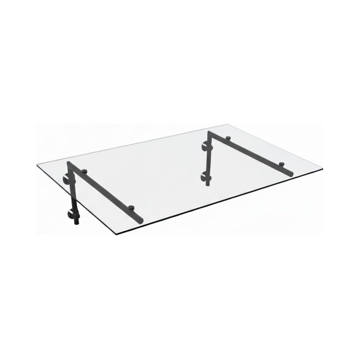 GLASVORDACH 190x90 cm Sicherheitsglas Edelstahl Klarglas L-Schwarz - Transparent, Glas (190/1.31/90cm) -  Glaswerk Westfalen