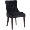 ESSZIMMERSTUHL Aboli Samt, antik Schwarz - Dunkelbraun/Schwarz, Holz/Textil (55/92/58cm) - TPFLiving
