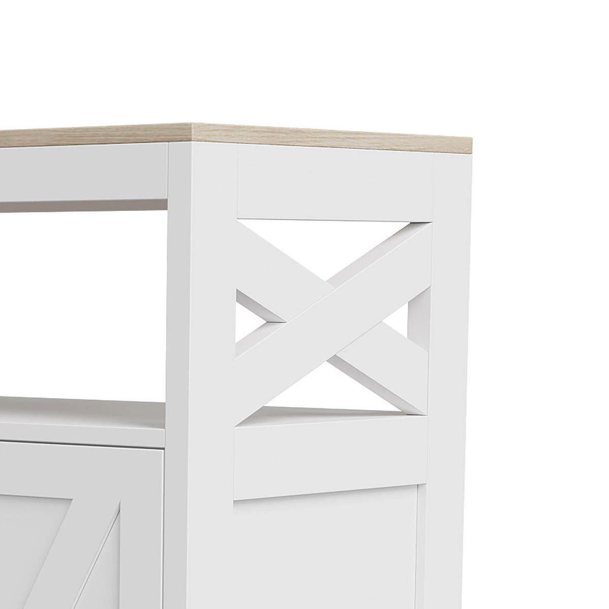 SIDEBOARD Modern mit 2 Türen & 3 Schubladen 100/40/105 cm Weiß/Eiche - Weiß, Holzwerkstoff (100/105/40cm) - Creahappy