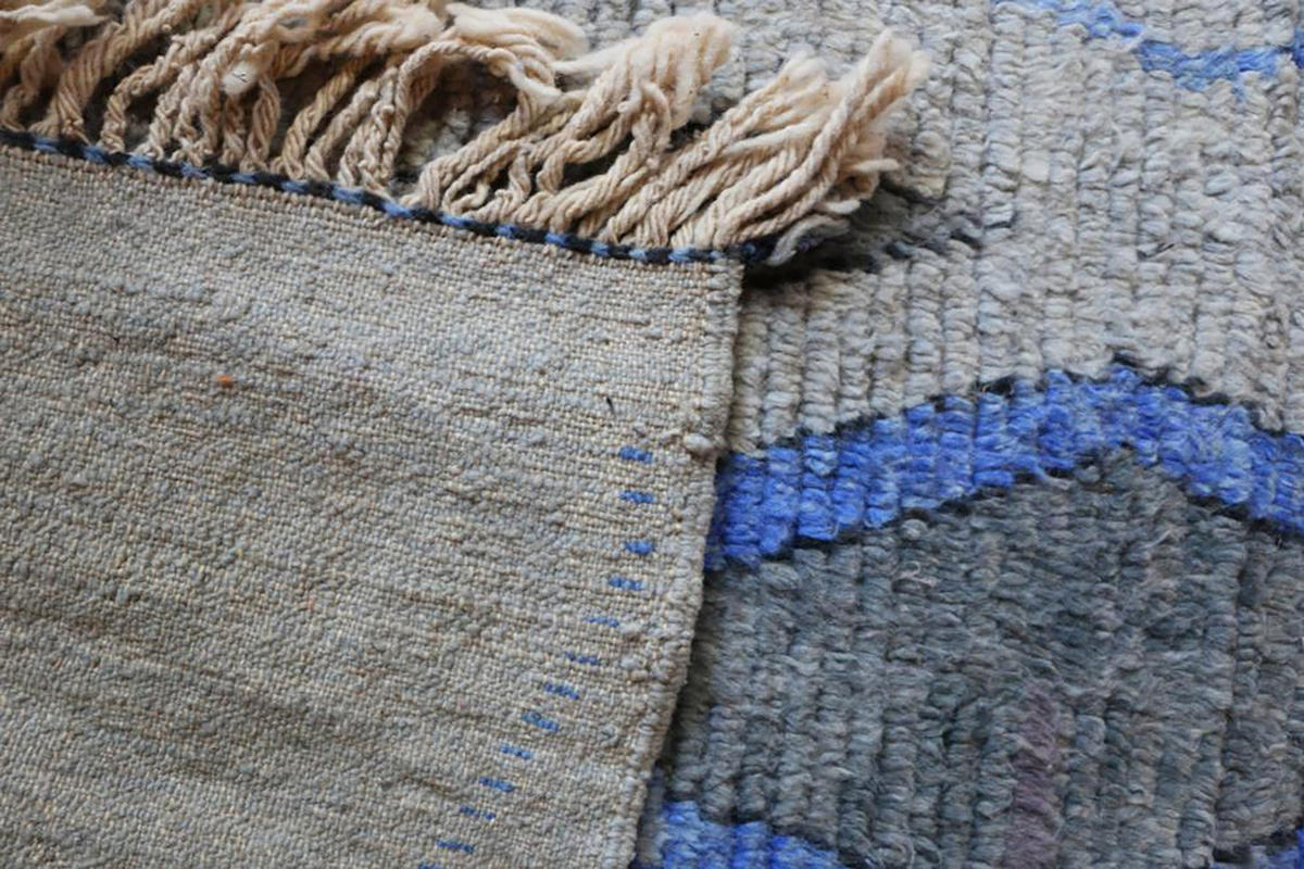 BERBERTEPPICH aus reiner Wolle 75x 506 cm - Blau, Naturmaterialien (75/506cm) - AFK Living