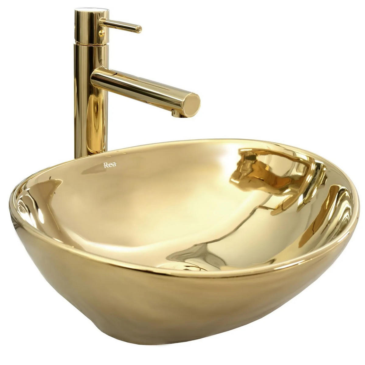 AUFSATZWASCHBECKEN Rea Sofia Gold - Goldfarben, Keramik (34.5/15/41cm) - REA