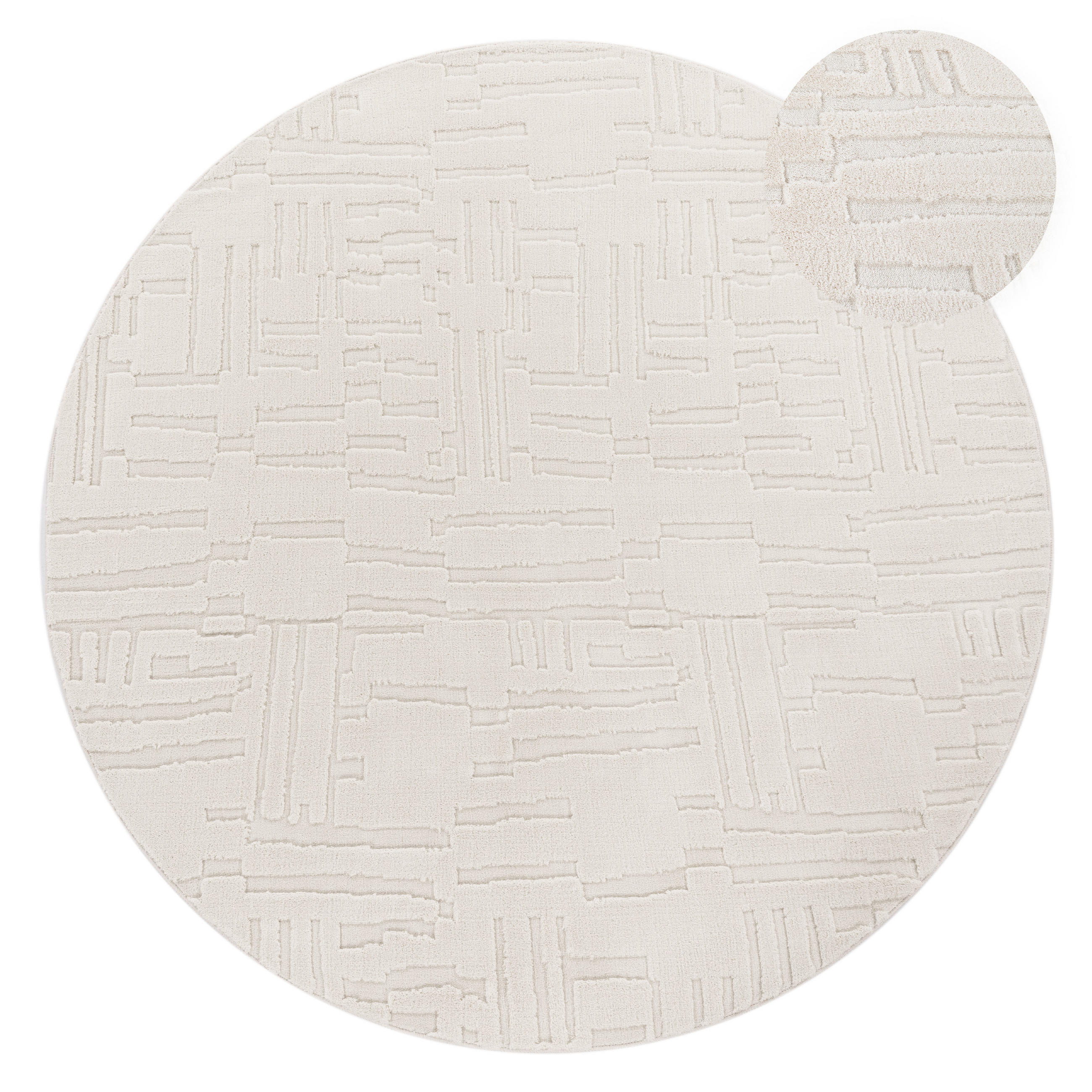 HOCHFLORTEPPICH 120/120 cm Tokio 476 - Creme, Textil (120/120cm) - Paco Home
