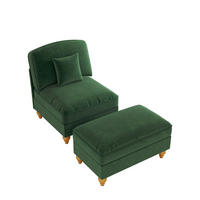SESSEL DE-34420 mit Hocker Grün - Grün, Holzwerkstoff (83.5/93/78cm) - ComfortXL