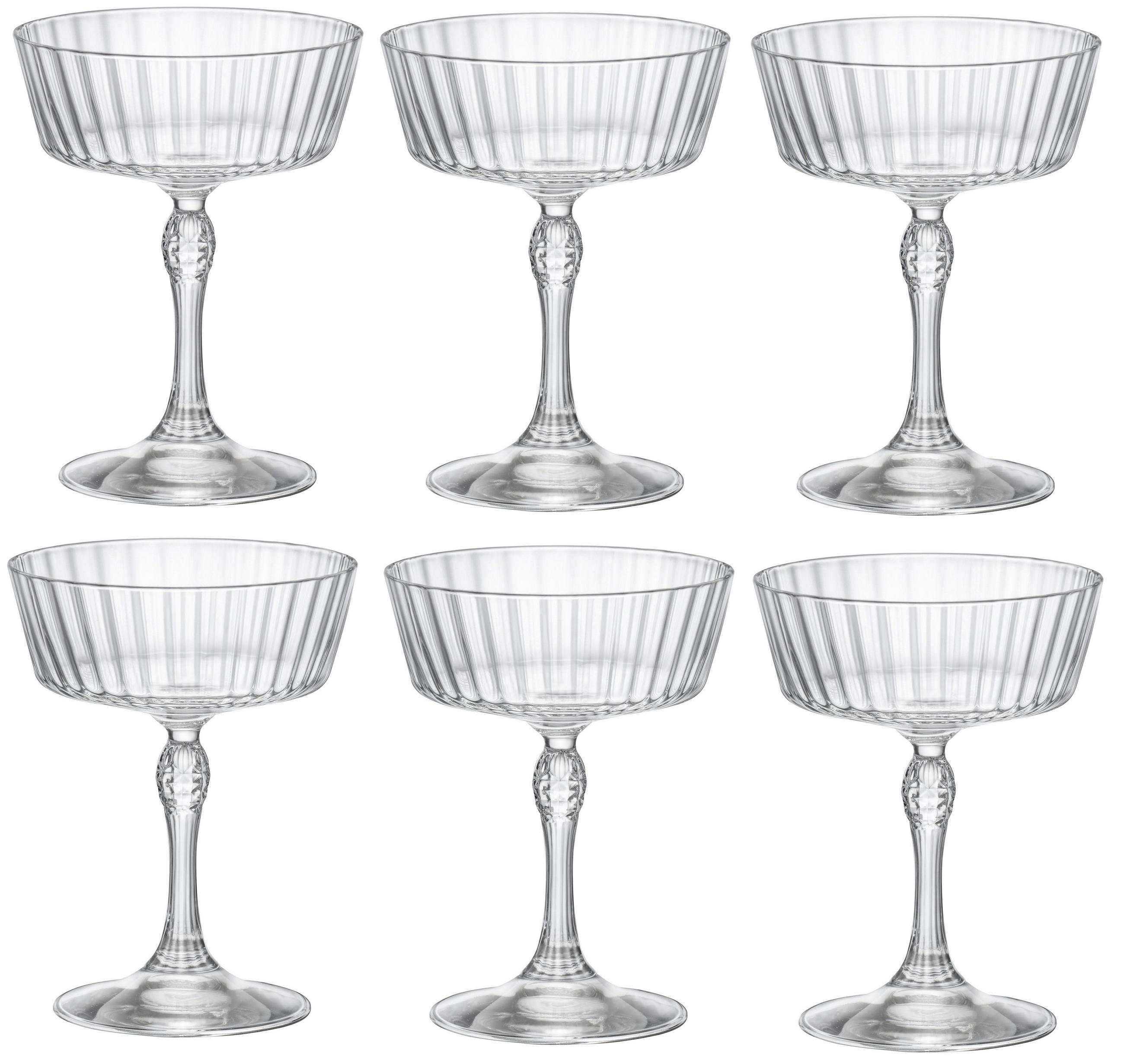 COCKTAILGLAS Cocktailgläser America 20's 270 ml - 6 Stücke - Transparent, Glas (0.27L) - Bormioli Rocco
