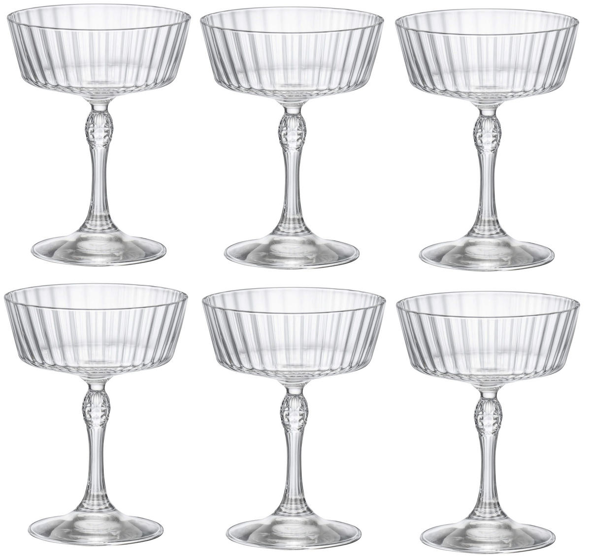 COCKTAILGLAS Cocktailgläser America 20's 270 ml - 6 Stücke - Transparent, Glas (0.27L) - Bormioli Rocco