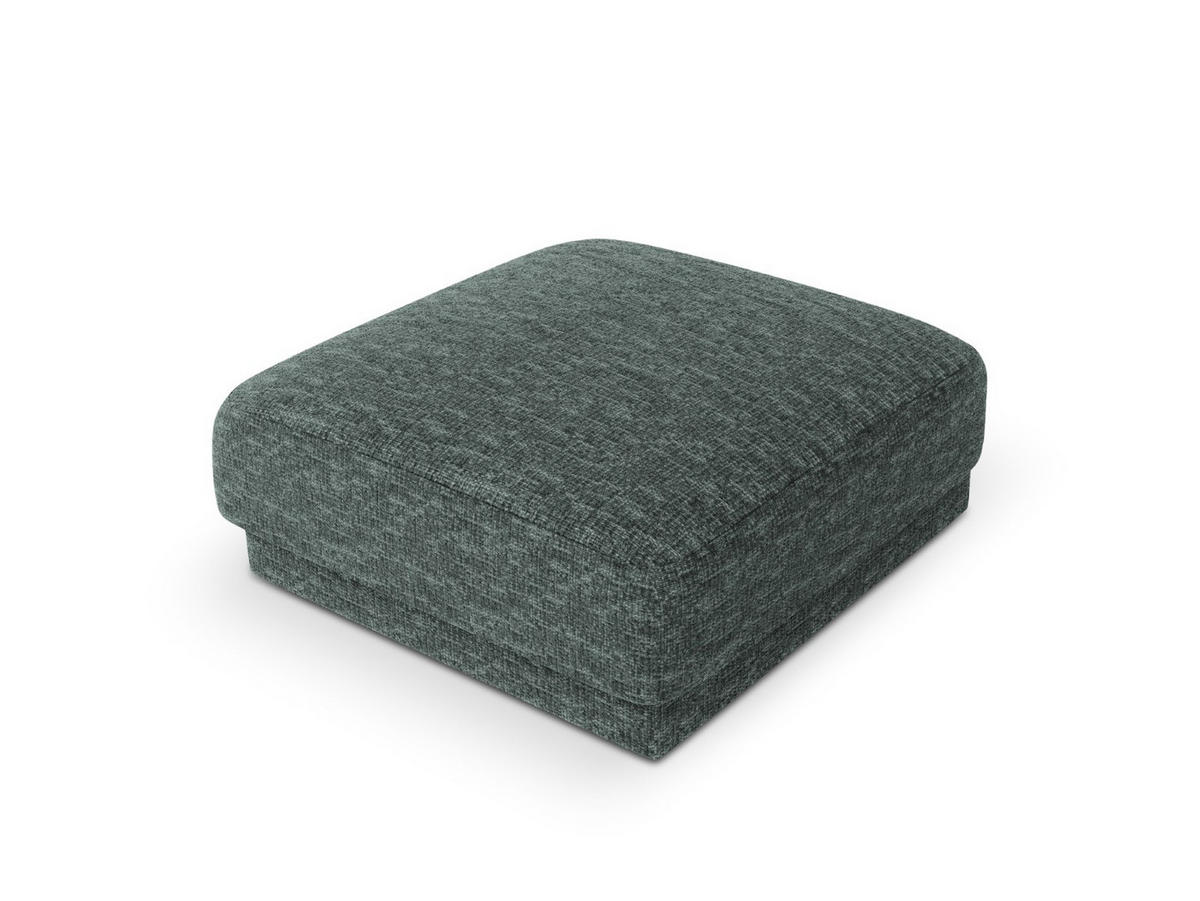 POUF Miley aus Chenille-Stoff petrol - Petrol, Textil (90/40/90cm) - Micadoni