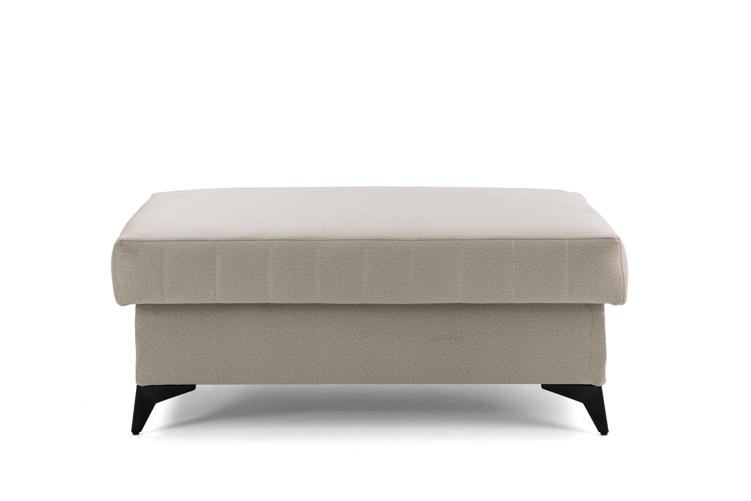 POUF PIERO 107 x 60 cm Velours Creme - Creme/Schwarz, Holz/Textil (107/43/60cm) - Muffo