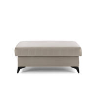 POUF PIERO 107 x 60 cm Velours Creme - Creme/Schwarz, Holz/Textil (107/43/60cm) - Muffo
