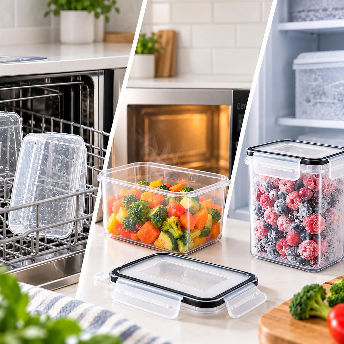 DÓZY Průhledné 8-dílná sada plast - průhledná, plast - Relaxdays