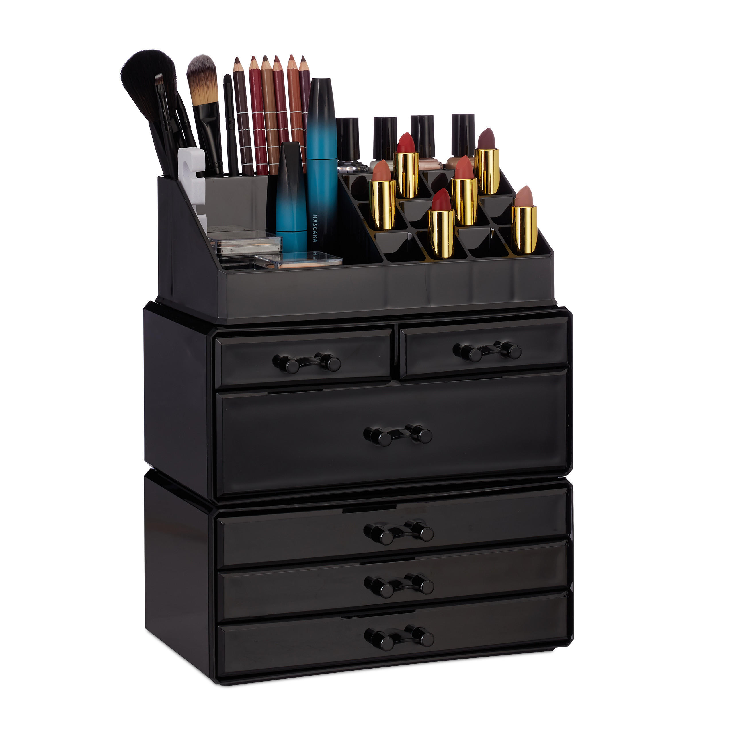 ORGANIZATOR pentru cosmetice negru 6 sertare