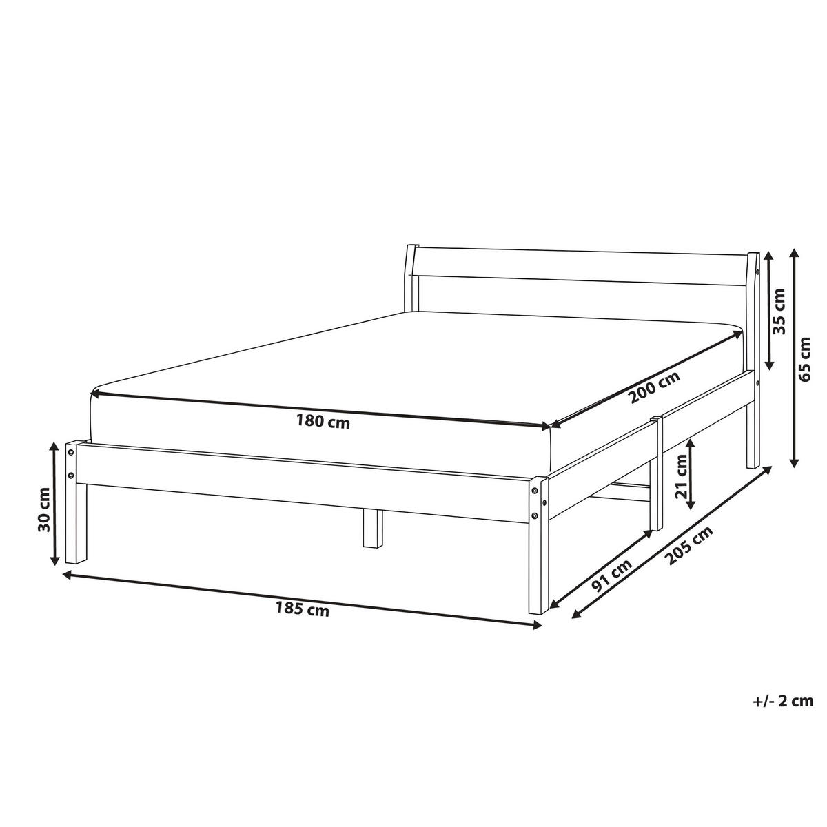 BETT mit Lattenrost 180/200 Kiefernholz Hellbraun Madone - Hellbraun/Braun, Holz (180/200cm) - Beliani