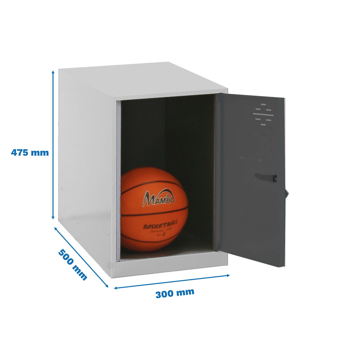 SCHLIESSFACHWÜRFEL Amego HxBxT 47,5x30x50 cm Ohne Standfüße Anthrazit-Grau Spind - Anthrazit, Metall (30/47.5/50cm) - PROREGAL