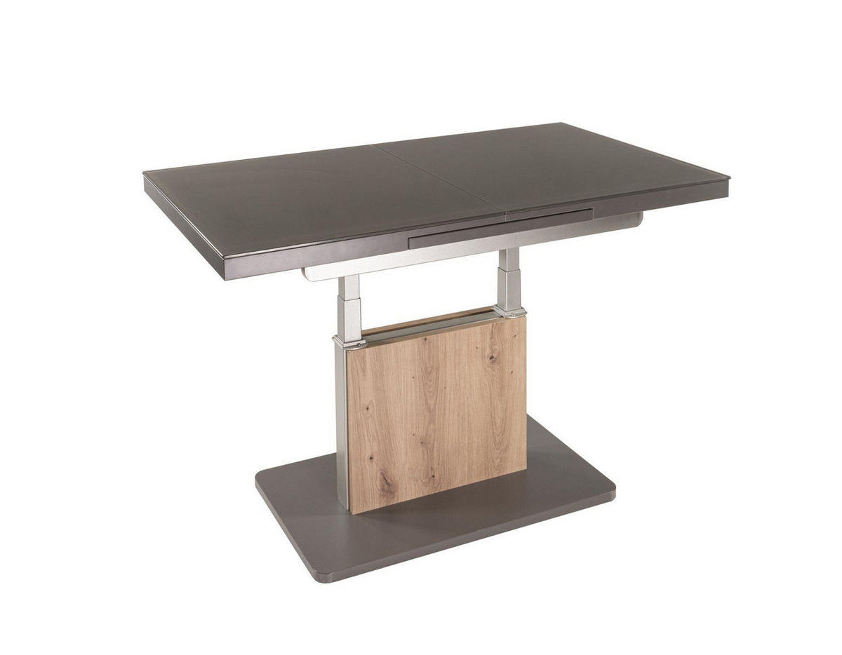 FUNKTIONSTISCH Cecilie 110x65x55 höhenverstellbar;ausziehbar Wildeiche/Lavagrau - Grau, Holz (110/65/55cm) - 58aufmkessel