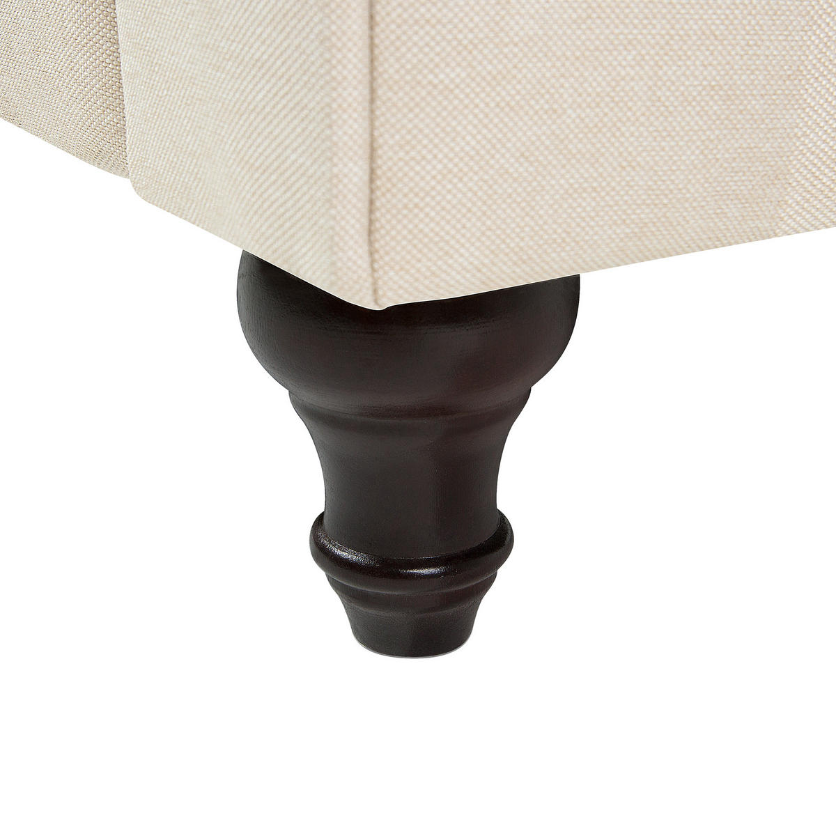 3-SITZER-SOFA Polsterbezug Beige Chesterfield - Beige, Textil (202/70/75cm) - Beliani