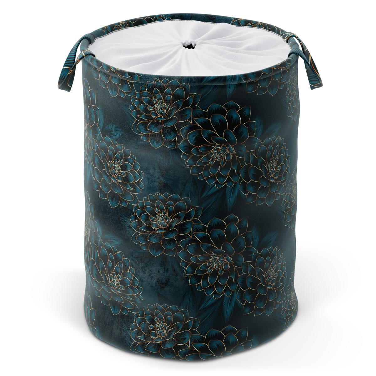 WÄSCHEKORB Dahlien - Blau, Textil (37/55/55cm) - Sanilo